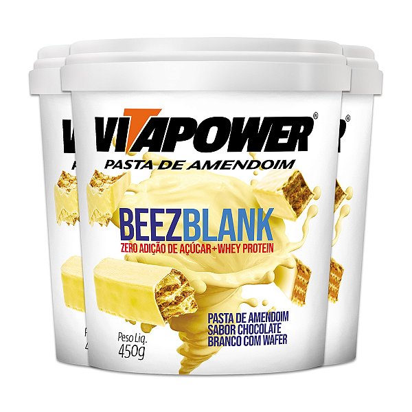 Kit 3 Pasta de Amendoim Vitapower Beezblank 450g