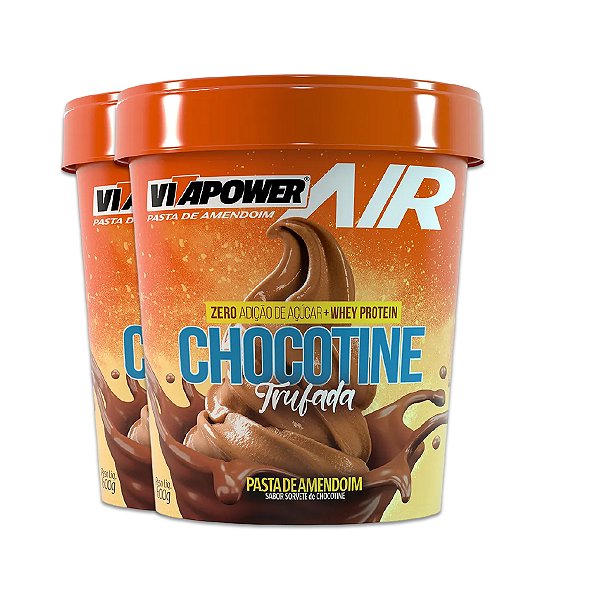 Kit 2 Pasta de Amendoim Vitapower Whey Chocotine Trufado 600g