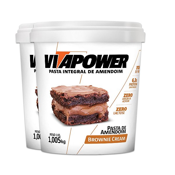 Kit 2 Pasta de Amendoim Vitapower Brownie e Cream 1Kg
