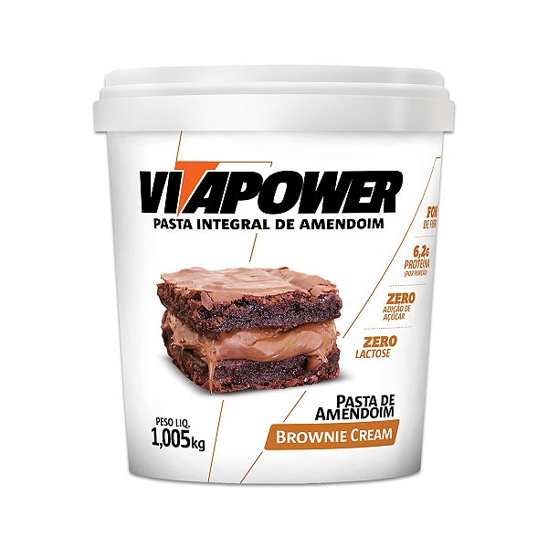 Pasta de Amendoim Vitapower Brownie e Cream 1Kg