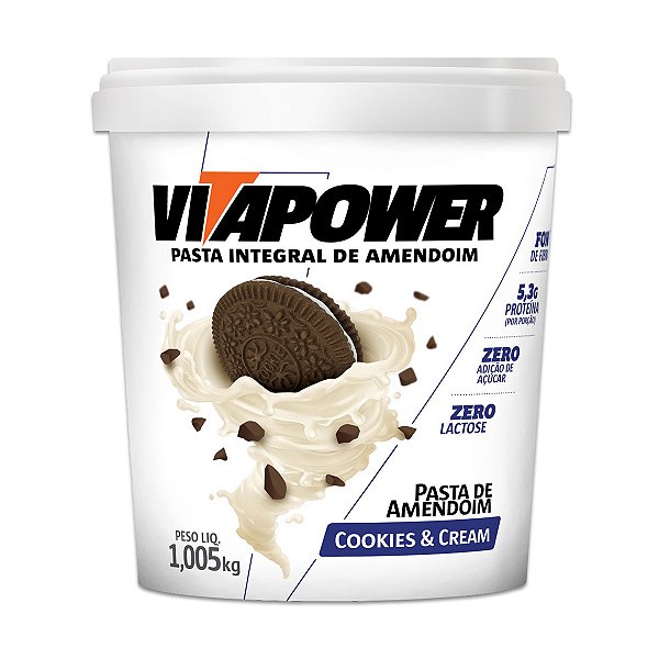 Pasta de Amendoim Vitapower Cookies e Cream 1Kg
