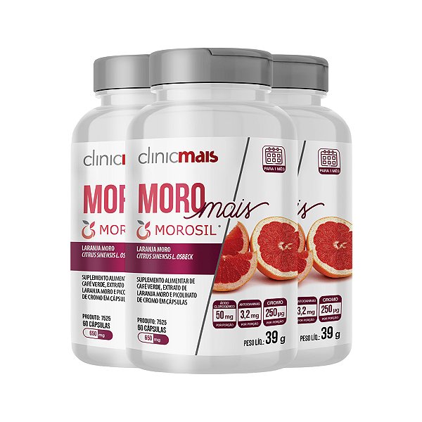 Kit 3 Moro Mais Morosil ClinicMais 60 Cápsulas