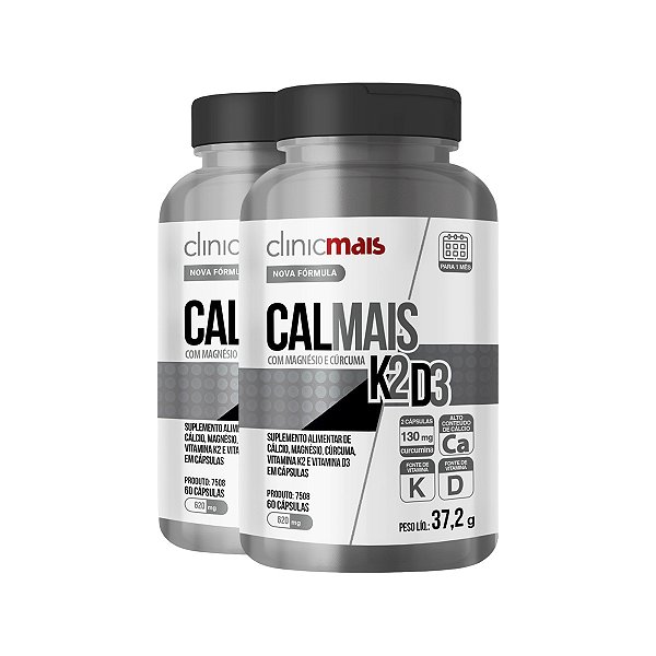 Kit 2 Calmais K2+D3 ClinicMais 60 Cápsulas