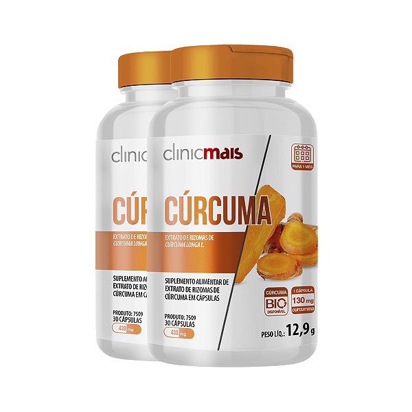 Kit 2 Cúrcuma ClinicMais 30 Cápsulas