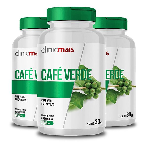 kit 3 Café Verde 500mg Clinic Mais 60 cápsulas