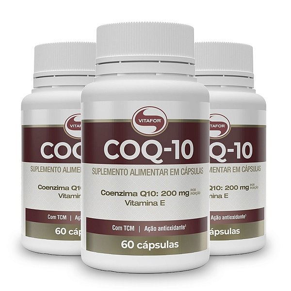 Kit 3 Coenzima Coq-10 Vitafor 60 cápsulas