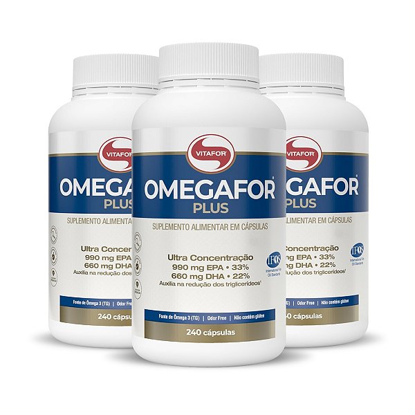 Kit 3 Ômegafor Plus Vitafor 240 cápsulas