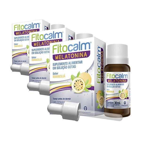 Kit 3 Fitocalm Melatonina Catarinense Maracujá 30ml