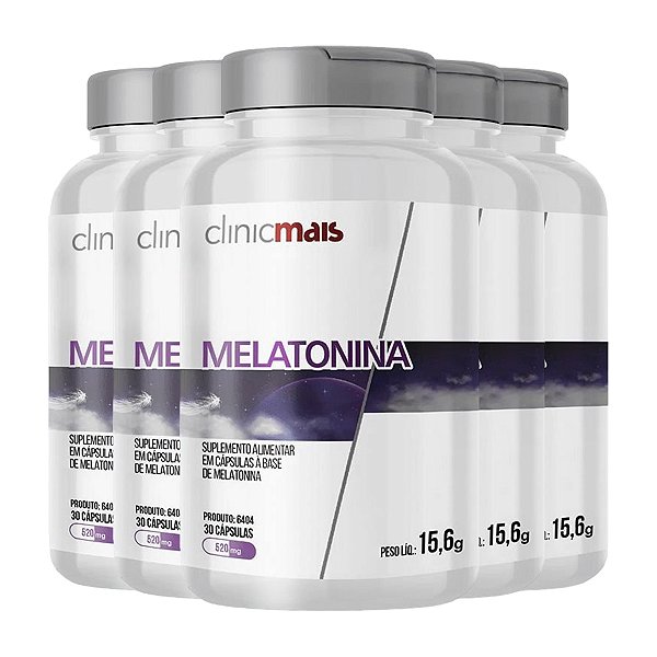 Kit 5 Melatonina Clinic Mais 520mg 30 Cápsulas