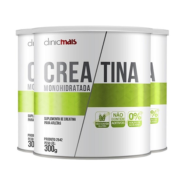Kit 3 Creatina Monohidratada ClinicMais 300g