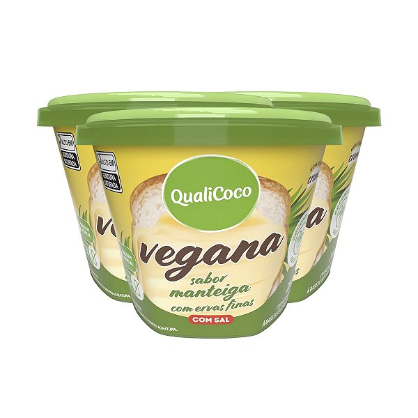 Kit 3 Manteiga de Coco Qualicoco com Ervas Finas 200g