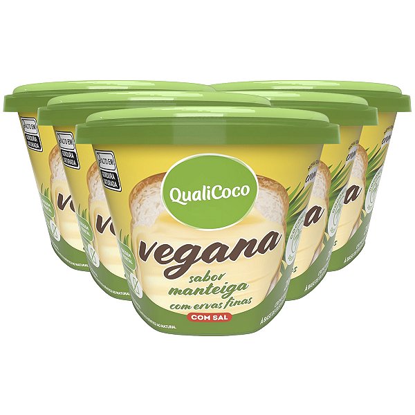 Kit 5 Manteiga de Coco Qualicoco com Ervas Finas 200g