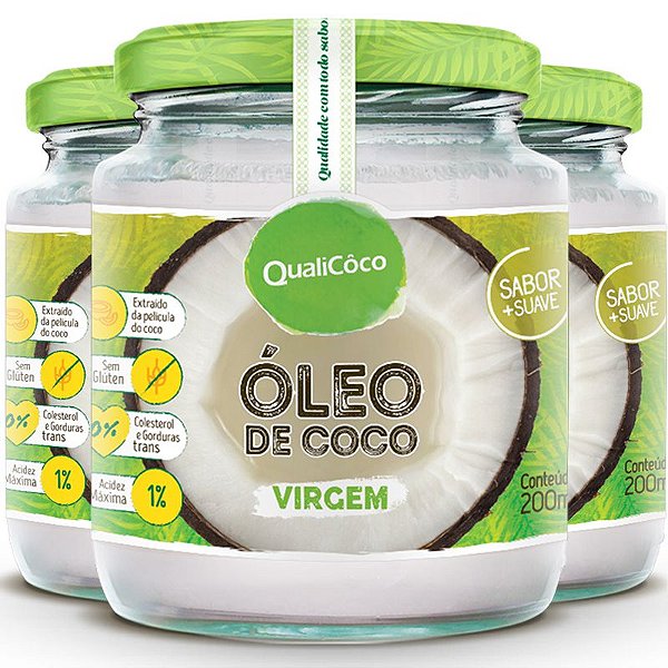 Kit 3 Óleo de Coco Virgem 200ml Qualicôco