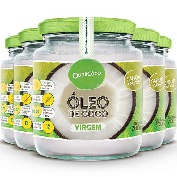 Kit 5 Óleo de Coco Virgem 200ml Qualicôco