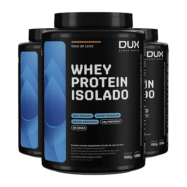 Kit 3 Whey Protein Isolado Dux Doce de Leite 900g