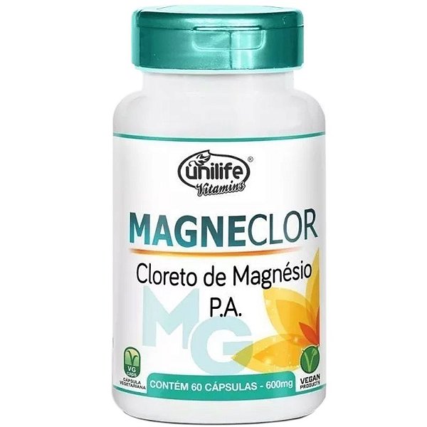 Cloreto de Mag. Magneclor 600mg Unilife 60 Cápsulas Cx.