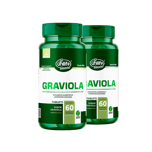 Kit 2 Graviola Unilife 60 comprimidos 1000mg