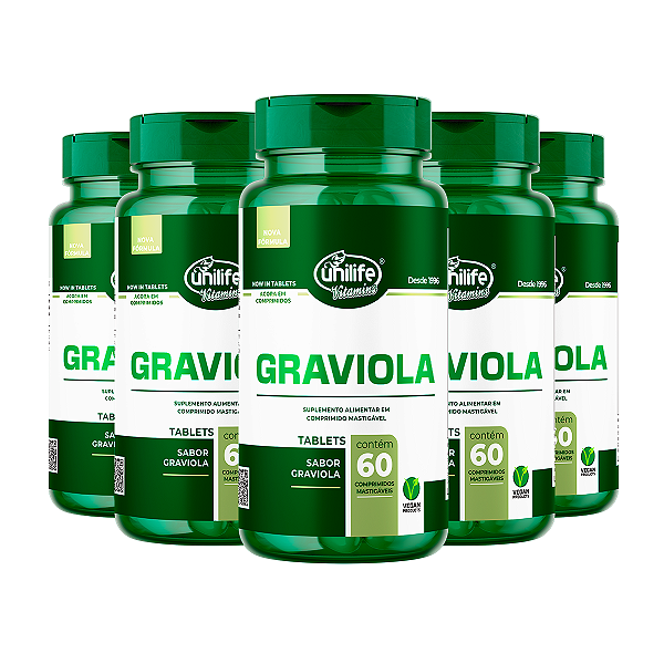 Kit 5 Graviola Unilife 60 comprimidos 1000mg