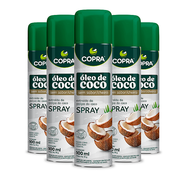 Kit 5 Óleo de Coco Sem Sabor Copra Spray 100ml