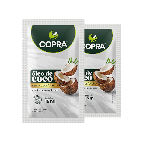 Kit 2 Óleo de Coco Sem Sabor Copra Sachê 15ml