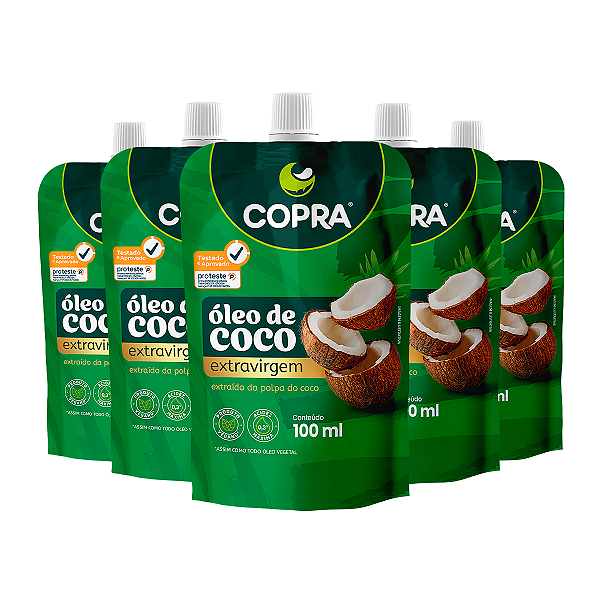 Kit 5 Óleo de Coco Extra Virgem Copra 100ml Pouch