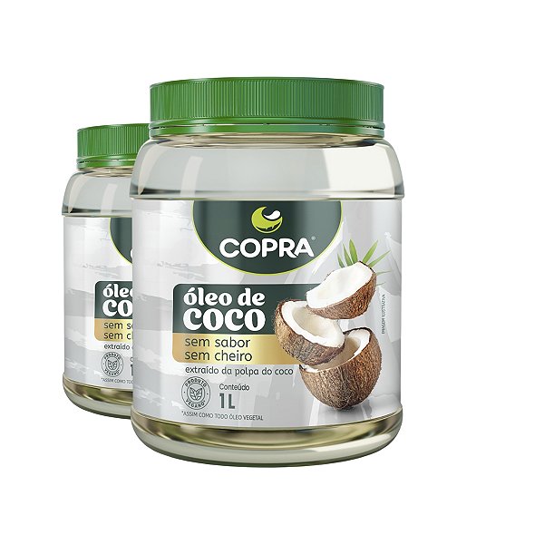 Kit 2 Óleo de Coco Sem Sabor Copra 1 Litro