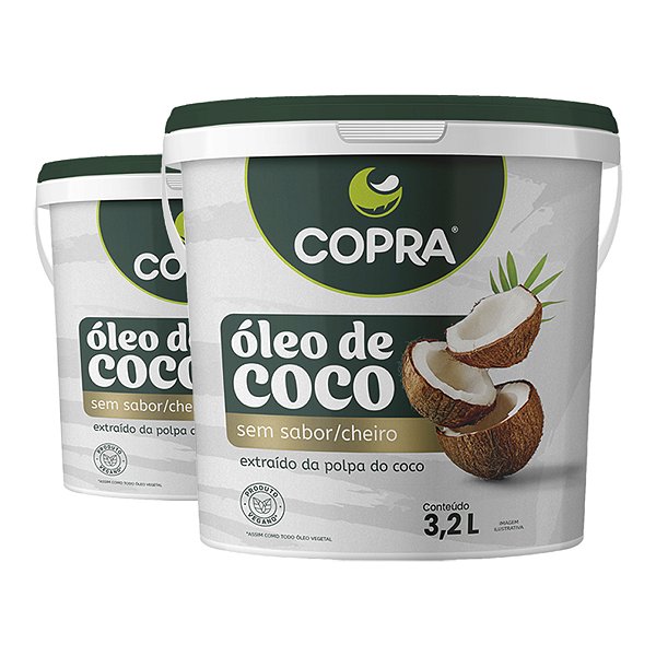 Kit 2 Óleo de Coco Sem Sabor Copra 3,2 Litros