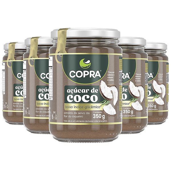 Kit 5 Açúcar de Coco Copra Vegano 350g
