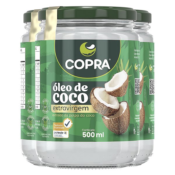 Kit 3 Óleo de Coco Extra Virgem Copra 500ml