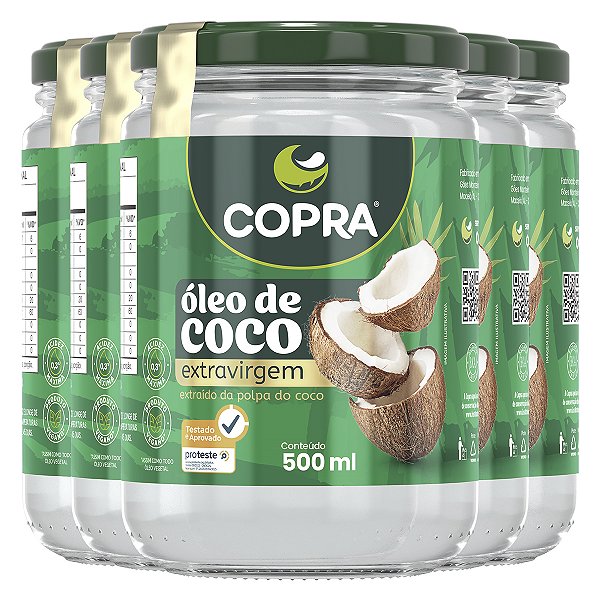 Kit 5 Óleo de Coco Extra Virgem Copra 500ml
