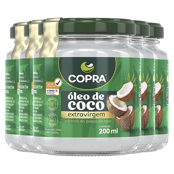Kit 5 Óleo de Coco Extra Virgem Copra 200ml