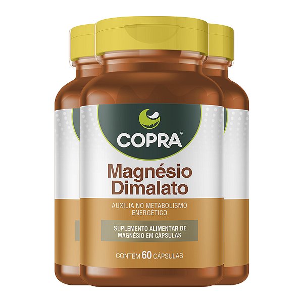 Kit 3 Magnésio Dimalato Copra 60 Cápsulas