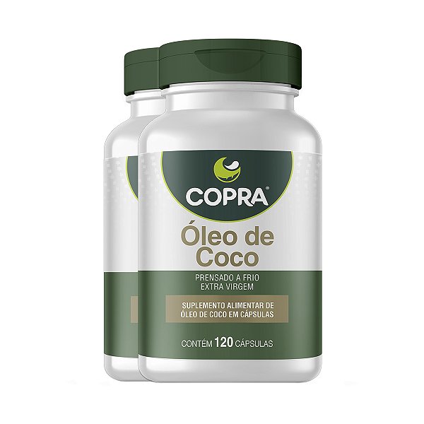 Kit 2 Óleo de Coco Extra Virgem Copra 120 Cápsulas
