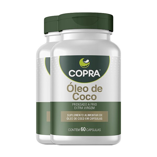 Kit 2 Óleo de Coco Extra Virgem Copra 60 Cápsulas