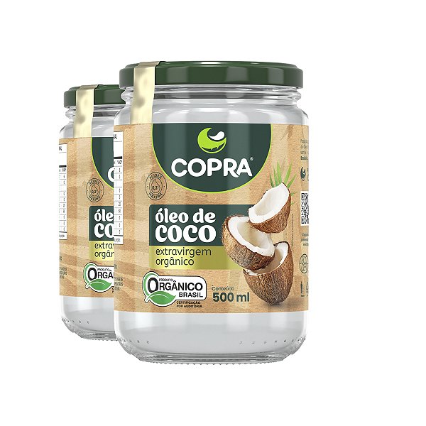 Kit 2 Óleo de Coco Extra Virgem Orgânico Copra 500ml