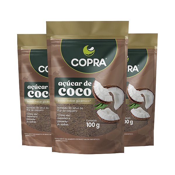 Kit 3 Açúcar de Coco Copra Vegano 100g