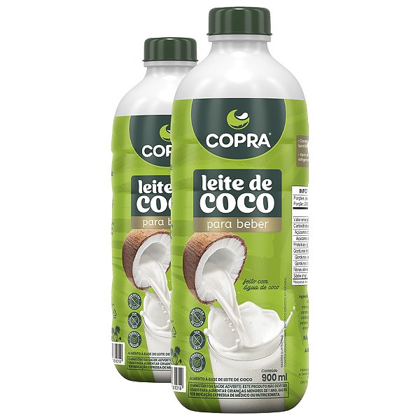 Kit 2 Leite de Coco Copra Vegano 900ml