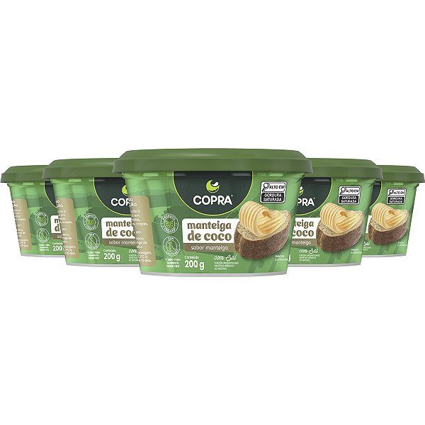 Kit 5 Manteiga de Coco Copra Sabor Manteiga com Sal 200g