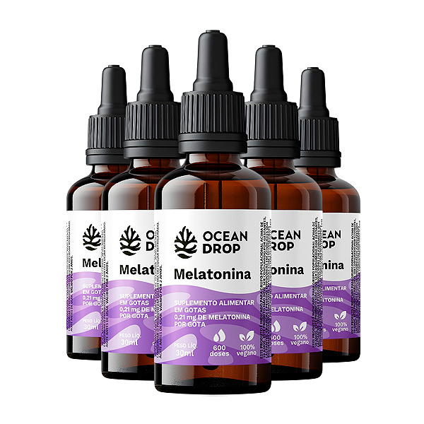 Kit 5 Melatonina em Gotas Ocean Drop Vegana 30ml