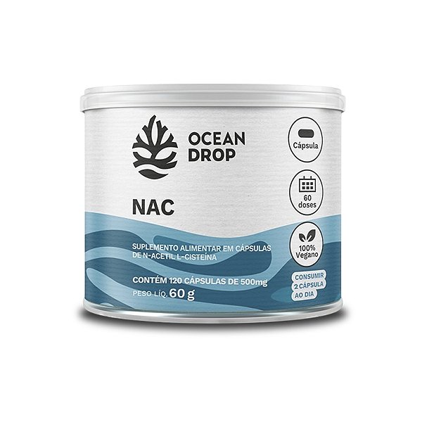 NAC N-Acetil L-Cisteína Ocean Drop Vegano 120 Cápsulas
