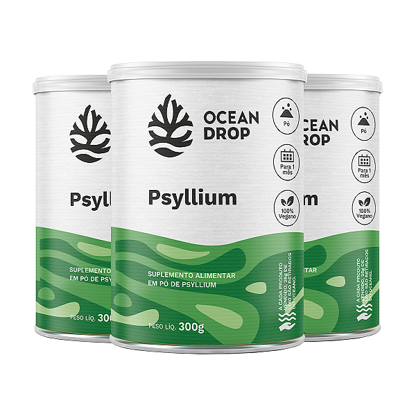 Kit 3 Psyllium Ocean Drop Vegano 300g