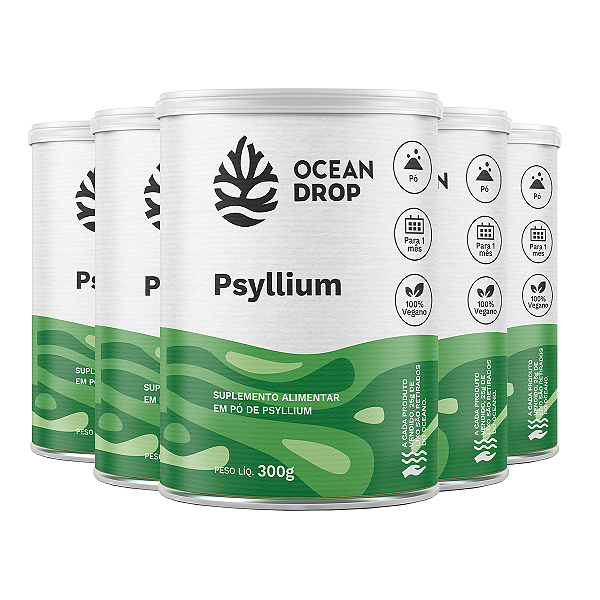 Kit 5 Psyllium Ocean Drop Vegano 300g