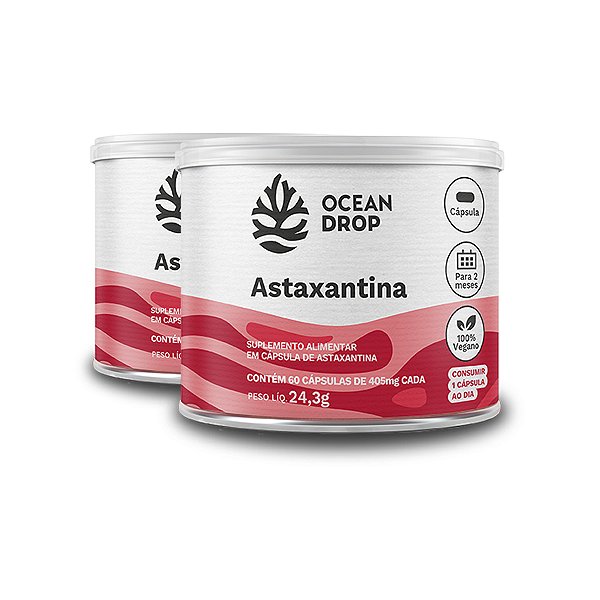 Kit 2 Astaxantina Ocean Drop Vegano 60 Cápsulas