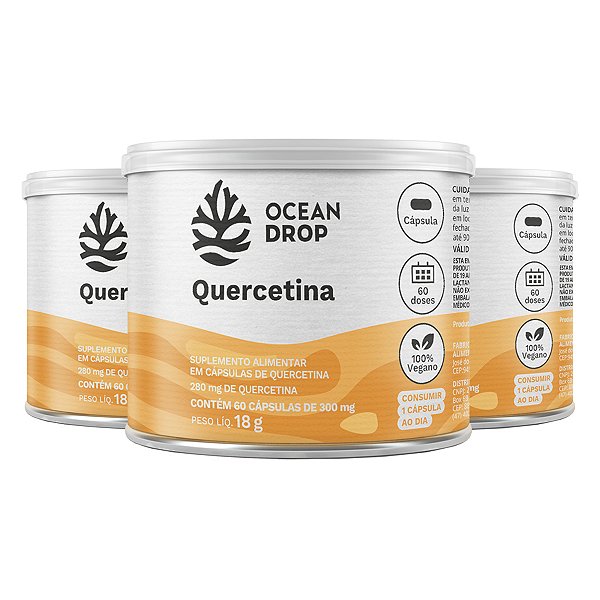 Kit 3 Quercetina Ocean Drop 60 Cápsulas