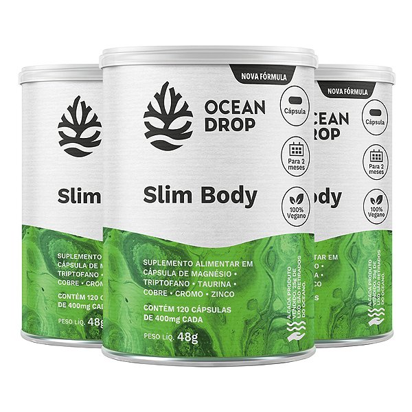 Kit 3 Slim Body Ocean Drop Vegano 120 Cápsulas