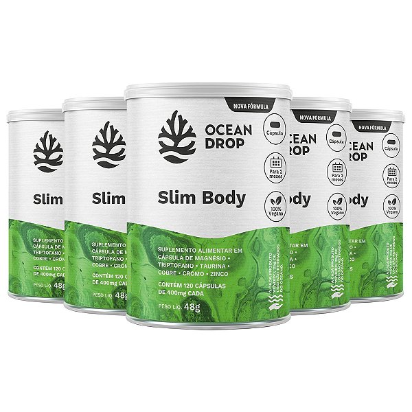 Kit 5 Slim Body Ocean Drop Vegano 120 Cápsulas