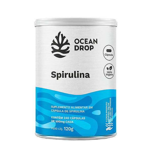 Spirulina Ocean Drop Vegana 240 Cápsulas