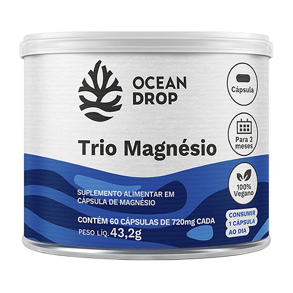 Trio Magnésio Ocean Drop Vegano 60 Cápsulas