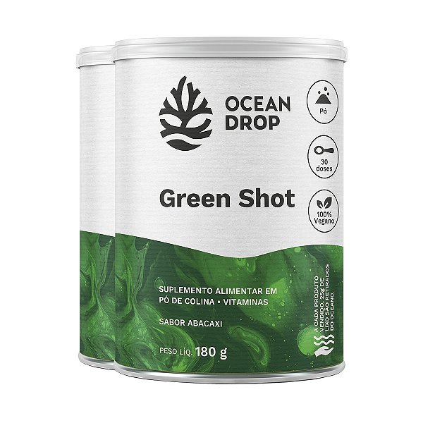 Kit 2 Green Shot Ocean Drop Vegano 180g Sabor Abacaxi
