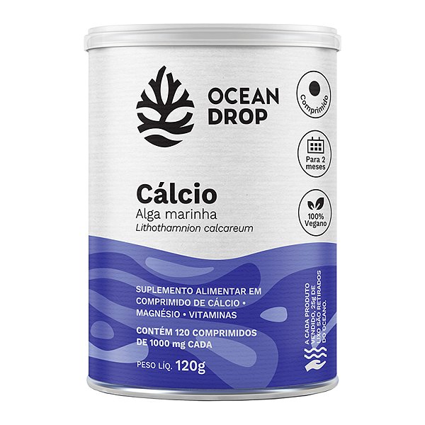 Cálcio de Algas Ocean Drop Vegano 120 Comprimidos